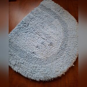 Moda Serene Blue Bathroom Rug Oval 100% Cotton
